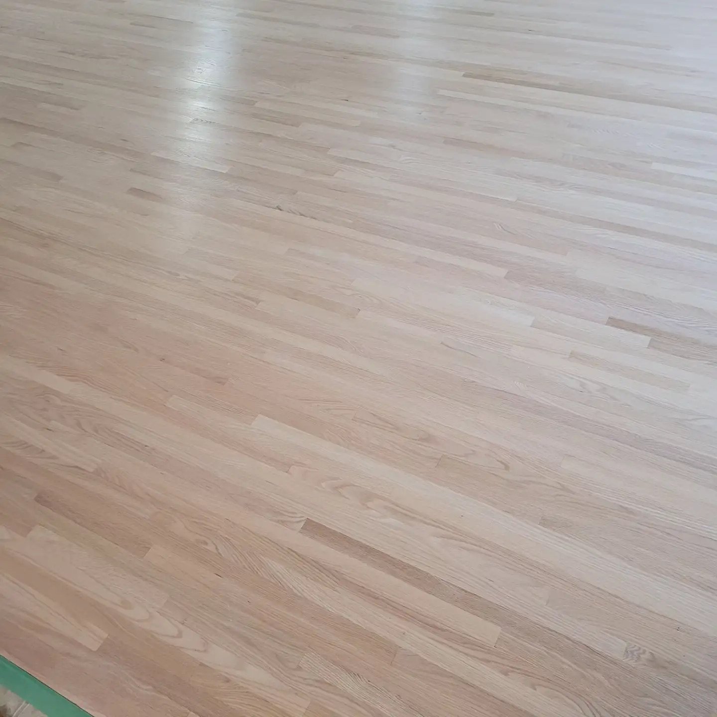 Oak floor sanded back to bare wood, ready for finish